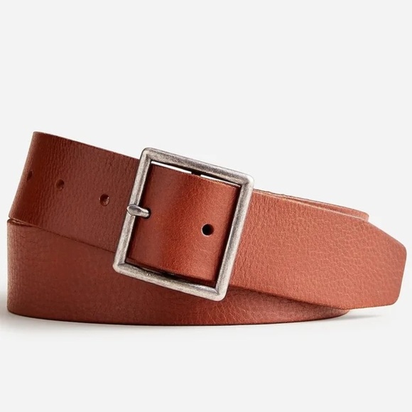NWT J. Crew Wallace & Barnes Italian leather belt with square brass buckle - Picture 3 of 6
